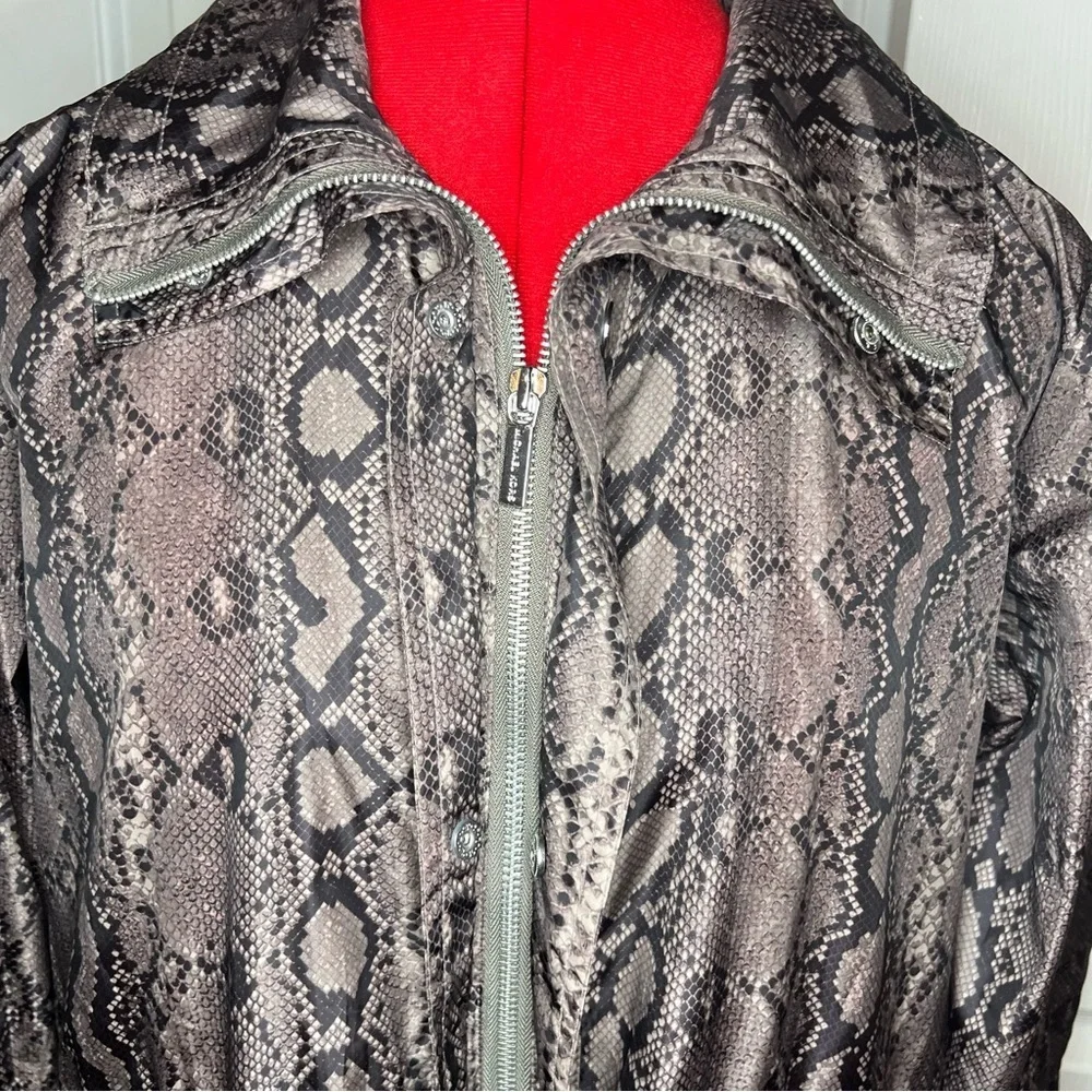 Michael Kors Snake Skin Print Windbreaker Lightweight Coat Jacket Womens Small.